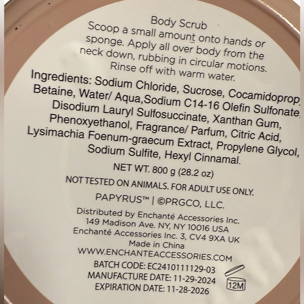 Papyrus NWT Cherish Cream Exfoliant & Body Scrub for Radiant Skin 28.2 Ounces - Picture 8 of 8